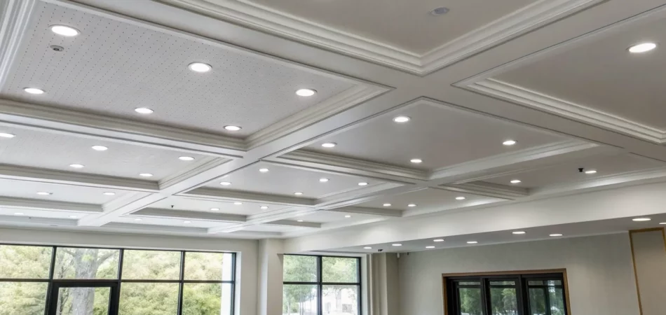A perfectly smooth ceiling after a professional drywall repair service.